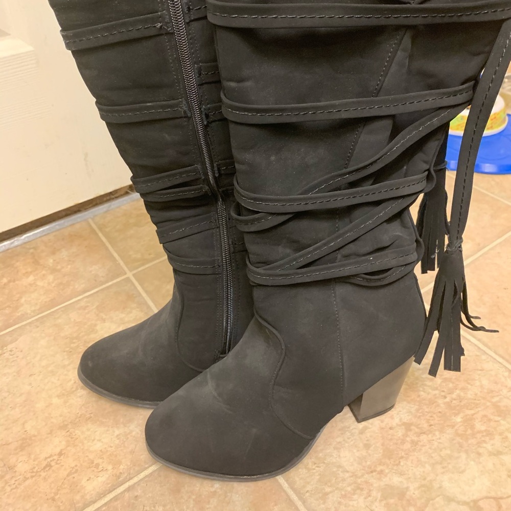 Suede heels